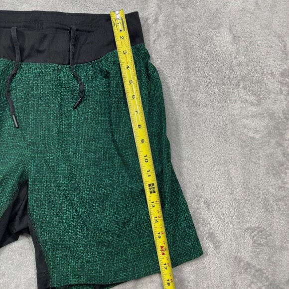 Lululemon Men's T.H.E. Short‎ Green Geometric Sz M 7” Inseam Lined Drawstring - Picture 6 of 9